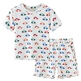 Kleinkind Kinder Baby Mädchen Mädchen Cartoon Tops T-Shirt Shorts Set Pyjamas Outfits Baby Schlafanzug Fleece (Red, 5-6 Years)