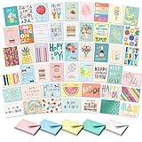 S&O – 50 Geburtstagskarten mit Umschlägen und Geburtstagskarten Sortimentsbox | Vielfalt Set sortierter Geburtstagskarten mit Umschlägen | Großpackung Grußkarten S