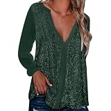 Damen Blusen Bluse Glitzer Damen Festlich Bluse Langarm Damen Business Kleidung Damen Langarmshirt Damen Glitzer Festliches Oberteil Elegante Oberteile D