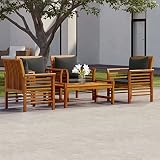 XINCXIN 5-TLG. Garten-Lounge-Set, Garten Möbel Gartenmöbel Set Outdoor Furniture Terassenmöbel Außen Geeignet für Deck Balkon Hinterhof Teich mit Kissen Massivholz Ak