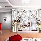 Tapete Fototapete Giraffe Dreidimensionaler Tv Hintergrund Moderne Kontinentale Tapete-350cm×256