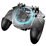 Ozkak PUBG Mobile Controller Smartphone Mobile Phone Gaming Gamepad with Fan, 4 Triggers L1R1 Game for Android iOS