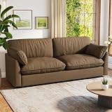 Miuuod 210 cm braunes extra großes Zweisitzer-Sofa, Tiefe Sitzfläche, für Schlafzimmer und W