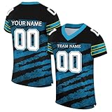 Personalisiertes American FootballTrikot Individuell Printed Team Name & Number Custom Football Jersey Fußballtrikot für Herren Damen Jugend Unisex Schnelltrocknend Atmungsaktiv T Shirt(#A 15)