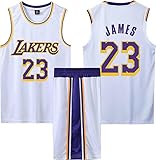 2-Teiliges Kinder/Erwachsene Basketball Trikot Shirt und Shorts, Kinder/Erwachsener Basketball Trikot Set, Basketball-Spieltrikots für Herren/Jungen weiß XL