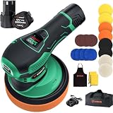 ETOOLAB Akku Poliermaschine LCD, Poliermaschine Auto Set 22 pcs, Exzenter poliermaschinen mit 2*2.0Ah Batterie, Akku Wachsmaschine, für die Autodetailing, Scheinwerfer Aufbereitung S