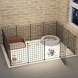 Hundekäfig-Möbel, DIY-Hundezaun, Hundehütte aus Metalldraht, Kleintierkäfig mit Tür, mit Fläche, extra großer Raum (147 x 111 x 47 cm)
