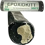 Ber-Fix 56g Epoxidkitt 2K Knetmetall – Hitzebeständig bis 300°C | Wasserdicht & schnellhärtend | Reparaturknete für Metall, Holz, Keramik | Modellierbare Reparaturpaste statt Flüssig