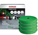 SONAX SchaumPad medium 85 mm (4 Stück) mittelharter, offenporiger Schwamm zum maschinellen Polieren von Lacken | Art-Nr. 04942410