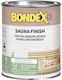 Bondex Sauna Finish Farblos 1 L für 12 m² | Wasser- und schmutzabweisend | Schutz auf Basis von natürlichen Wachsen | Kein Ausdünsten oder Abfärben | Seidenmatt | Holzpflege | Holzw