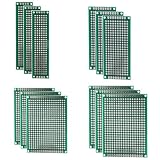Heevhas Universalplatine doppelseitige Leiterplatten Universelle Leiterplatte Lochrasterplatine Lochrasterplatte PCB 2x8 3x7 4x6 5x7cm Prototyp Kits PCB Board (Jede Größe 3 Stück, insgesamt 12 Stück)