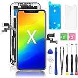 YOXINTA iPhone X Display 5.8'', iPhone X LCD Bildschirm Ersatz Digitizer Assembly, 3D Touch, Face ID, Kleber, Bildschirmschutz, Reparaturwerkzeug, Kompatibel mit Modell A1865, A1901, A1902