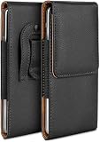 moex Plug Case für ZTE Blade A34 Hülle mit Gürtelclip, Handy Gürteltasche PU Leder, Handyhülle zum Einstecken, Lederhülle Gürtel Schutzhülle Einsteckhülle Etui, Schw