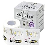 Just Married Toilettenpapier Witziges Klopapier Fun WC zum verschenken Hochzeits-Geschenk ; Zum Lachen auf dem Ö