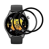 FOXZKISS 2 Stück 0.33mm Ultra-klar Anti-Fingerprint Folie für Panzerglas Amazfit GTR 3 46mm Schutzfolie, Anti-Staub Glas für Schutzglas Amazfit GTR 3 46mm Panzerfolie，3D-Volle Bedeckung Display