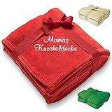Diamandi Kuscheldecke mit Namen Bestickt - Decke mit Stickerei in 180 x 130 cm - Rot, Grün, Sand oder Bordeaux - personalisiert mit Wunsch-Text - Geschenkidee für Baby & M