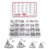 JatilEr 240pcs M3 M4 M5 M6 Zylinderschrauben mit Innensechskant Schrauben Set, A2-70 Sechskantschrauben 304 Edelstahl Sechskopf Fahrrad Schrauben Muttern und Unterlegscheiben Metrisch Gewindeschraub