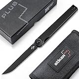 Böker Plus® Kaizen All Black S35VN Flipper Taschen-Messer - schwarzes EDC Gentleman Folder Knife japanisch - edles Linerlock Einhand Klappmesser mit G10 Griff, Clip & E