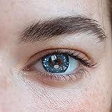Komfort-Kontaktlinsen Sehr stark deckende und naturfarbene Kontaktlinsen: Blau, Lila,mit Behälter – 1 Paar (2 Stück) – DIA 14,20 (Sternenhimmel)