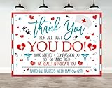 Ticuenicoa Party-Dekorationen mit Aufschrift 'Thank You for All You Do', Hintergrund mit Aufschrift 'We Really Appreciate You', Nationale Krankenschwesterwoche, Banner für medizinische Ärzte,