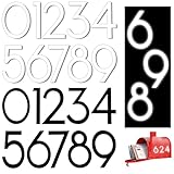 Ouligay 40 Stück Briefkasten Nummern Reflektierende Nummernaufklebern Hausnummern 2 Zoll Selbstklebend Wasserdicht 0-9 Vinyl Nummer Zahlen Aufkleber for Postkasten Fenster Adresse H