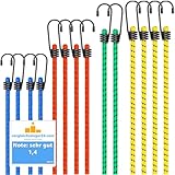 10er Expander mit Haken - Extra Starke Spanngummis - Gepäckspanner zur Befestigung - Spanngurte zur Ladungssicherung bei Transport - Autozubehö