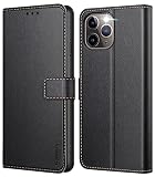 Ganbary Handyhülle für iPhone 11 Pro Hülle, Premium Leder Klapphülle [Kartenschlitzen] [Magnetverschluss] [Standfunktion] kompatibel mit iPhone 11 Pro Schutzhülle, Schw