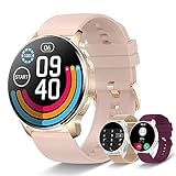 Colesma Smartwatch Damen mit Telefonfunktion und Sprachassistent, Runde 1,32' HD Smart Watch Fitness Tracker fü