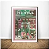 RAAMKA Kunstdruck Poster Senza Cornice New Yorker Magazine Abstraction Gallery Poster Canvas Wall Art Room Pictures for Bedroom Gifts Decor 50x70