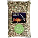 Teich Sticks Mix 20 Liter - Premium Alleinfuttermittel für Teichfische, Kois und Goldfische - Angereichert mit Vitaminen - Nicht Trüb