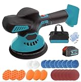 Akku-Poliermaschine - mit 5,5Ah 18V Lithium-Ionen-Akku, bürstenlose Poliermaschine mit 6 variablen Geschwindigkeiten, 145mm Sockel für Autopolitur, Polieren, W