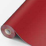 Leder Patch Selbstklebend, 40 x 300cm Kunstleder Selbstklebend, Leder Reparatur Kit für Möbel, Sofa, Autositze, Taschen, Leder Reparatur und Renovierung(Rot)