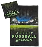 VfL Wolfsburg Bettwäsche Arbeit-Fussball-Leidenschaft Bezug 135x200cm Kissen 80x80cm 100% Baumw