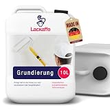 Lackaffe 10L Grundierung für Innen & Außen - Tiefgrund, Haftgrund & Putzgrundierung; Lösemittelfrei, wasserbasiert; Ideal für Wände, Gipskarton, Tapeten & Fliesen; Universal & für Beton LK-100