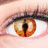 Farbige Feurige Dragon Kontaktlinsen Ohne Stärke mit Gratis Kontaktlinsenbehälter - Stark Deckend und Intensive Farben - Drogon Cosplay Lenses für Halloween Fasching