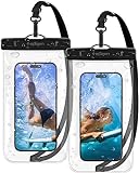 Spigen Aqua Shield wasserdichte Handyhülle 2 Stück Unterwasser Hülle Wasserschutzhülle IPX8 Kompatibel mit iPhone, Galaxy, Xiaomi, Google Smartphones -Crystal C