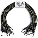 Pluvios - 18' (45CM) Robuste Spanngummis mit Haken - 10er-Pack - Größenwahl - Elastische Vielzweck Gummi Spanngurte für Gepäck, Dachträger, Camping - Wetterfester, UV-beständiger Exp