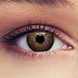 DESIGNLENSES, Natürlich wirkende Kontaktlinsen 'Dimension Hazel' Haselnussbraun farbige Kontaktlinsen braun 1 Paar (2St.),Tragedauer 3 Monate + Gratis Behälter ohne Stärk