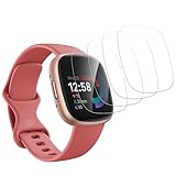 Joywing für Schutzfolie Fitbit Versa 4 Folie Fitbit Versa 4 Displayschutzfolie Panzerfolie Schutzglas, Soft TPU, Anti-Öl, Hohe Empfindlichkeit, 4 Stück