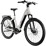 ZÜNDAPP X800 E Bike Damen 27,5 Zoll Pedelec 160-185 cm Elektrofahrrad 550 Wh Akku 7 Gang Nabenschaltung (Antique White, 48 cm)