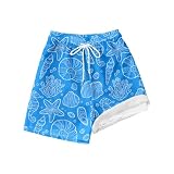 Hose Jungen Kurz 146 Sommershorts für Jungen zum Spielen am Strand im Freien. Bequeme, knielange Active-Shorts mit elastischer Taille für Kinder im Alter von 5 bis 12 Sporthose (Sky Blue, 5-6 Years)