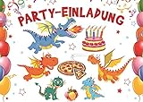 10-er Set Lustige Dinosaurier/Drachen-Einladungskarten zum Kindergeburtstag/Geburtstagseinladungen zum Pizza-Essen von EDITION COLIBRI (10863)