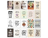 TypeStoff 20er Postkarten-Spar-Set – Kaffee – DIN A6, 20 verschiedene Motive mit Sprüchen und Zitaten für viele Gelegenheiten – DIN A6 – PK-01349