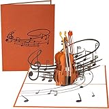 PopLife Violine Musikinstrument 3D Pop Up Karte – Musiker Geburtstag Grußkarte, Ruhestand Party, Vatertag, Lehrer Geschenk vom Schüler, Musikschule Abschluss, Violinistenaufführung, Musiksp