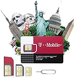 USA SIM-Karte mit unbegrenzten Netzwerkdaten, T-Mobile SIM-Karte, Internationale Mobilfunkkarte mit unbegrenzten Ortsgesprächen und lokalen SMS. 4G/5G (7 Tage)