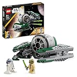 LEGO Star Wars Yodas Jedi Starfighter Bauspielzeug, Clone Wars Fahrzeug-Set mit Meister Yoda Minifigur, Lichtschwert und Droide R2-D2 Figur 75360