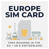 travSIM Prepaid SIM Karte für Europa 12GB Mobile Daten mit 4G/5G | Die Europa Prepaid SIM Karte kann in über 20 Ländern Verwendet Werden, Einschließlich in UK und der Schweiz | 30 Tage lang Gültig