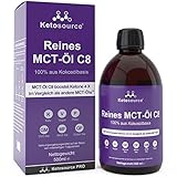Reines MCT Öl C8 | Produziert 4X Ketone im Vergleich als Andere MCT-Öle | Höchste Reinheit von über 99% | 100% aus Kokosnuss | Unterstützt Keto & Fasten | Vegan | 500 ml | Ketosource®