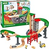 BRIO World 33887 Großes Lagerhaus-Set mit Aufzug - Zubehör für die BRIO Holzeisenbahn - Konstruktionsspielzeug empfohlen für Kinder ab 3 J