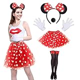 CULTURE PARTY Minnie Maus Kostüm Erwachsene Frauen Mädchen Polka Dots Tutu Kleid Weihnachten Halloween Verkleidung